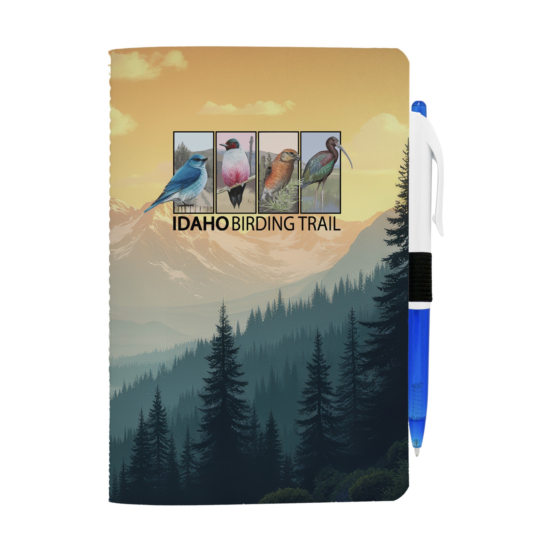 5" x 7" Sewn Paper Cover Notebook with Pen 1