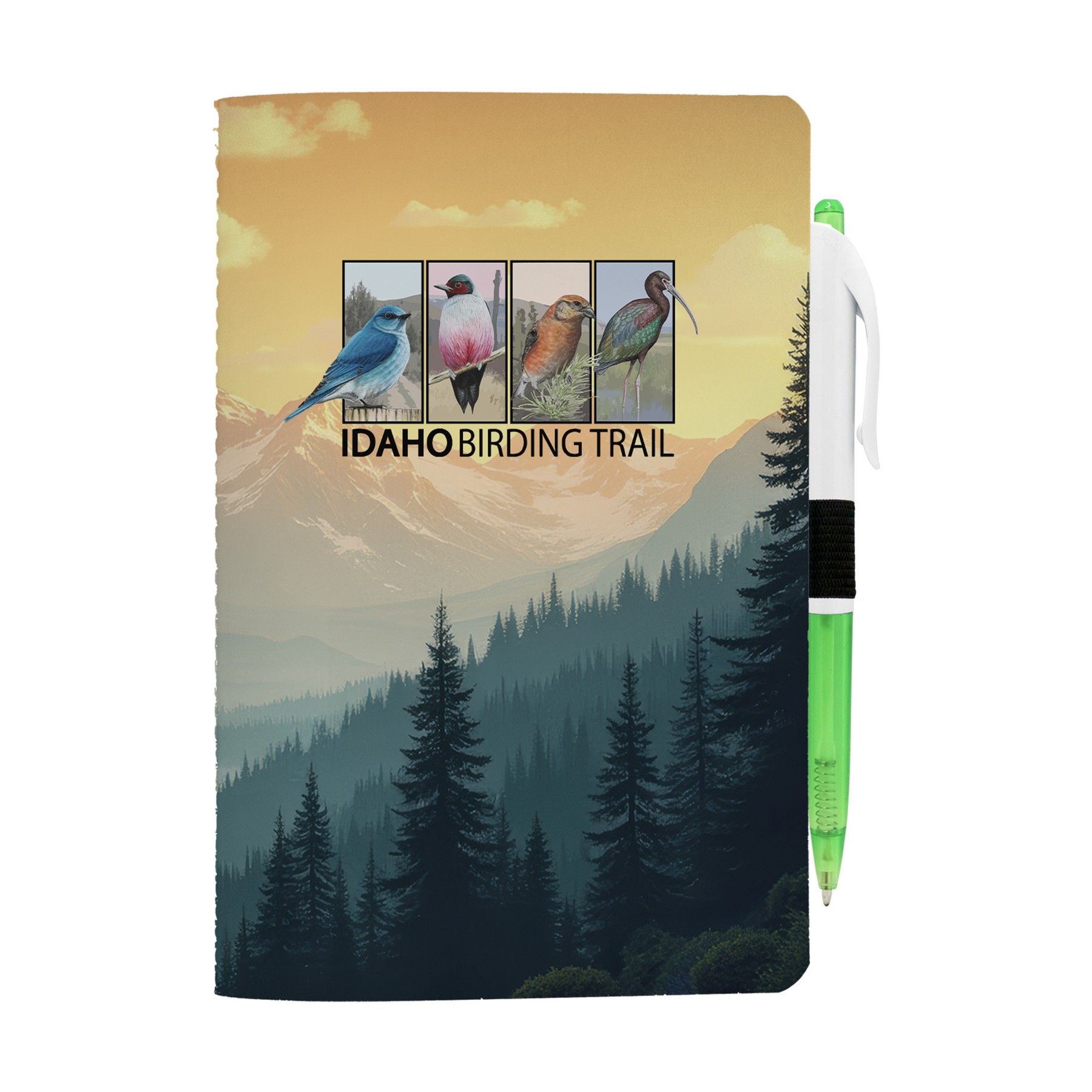5" x 7" Sewn Paper Cover Notebook with Pen 1