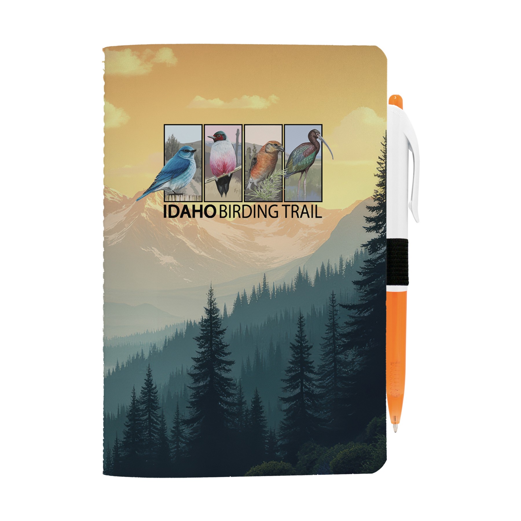 5" x 7" Sewn Paper Cover Notebook with Pen 1