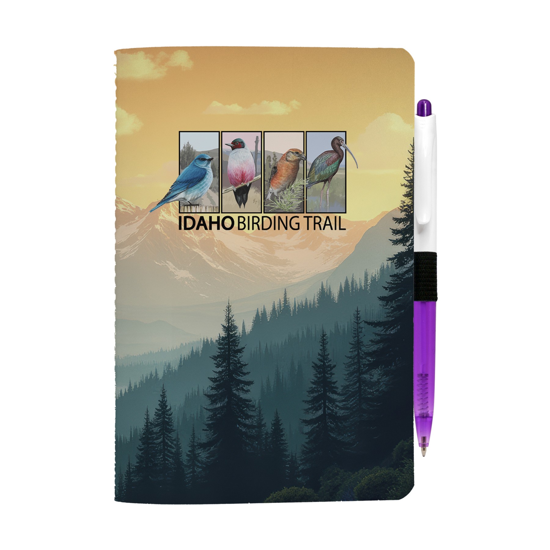 5" x 7" Sewn Paper Cover Notebook with Pen 1