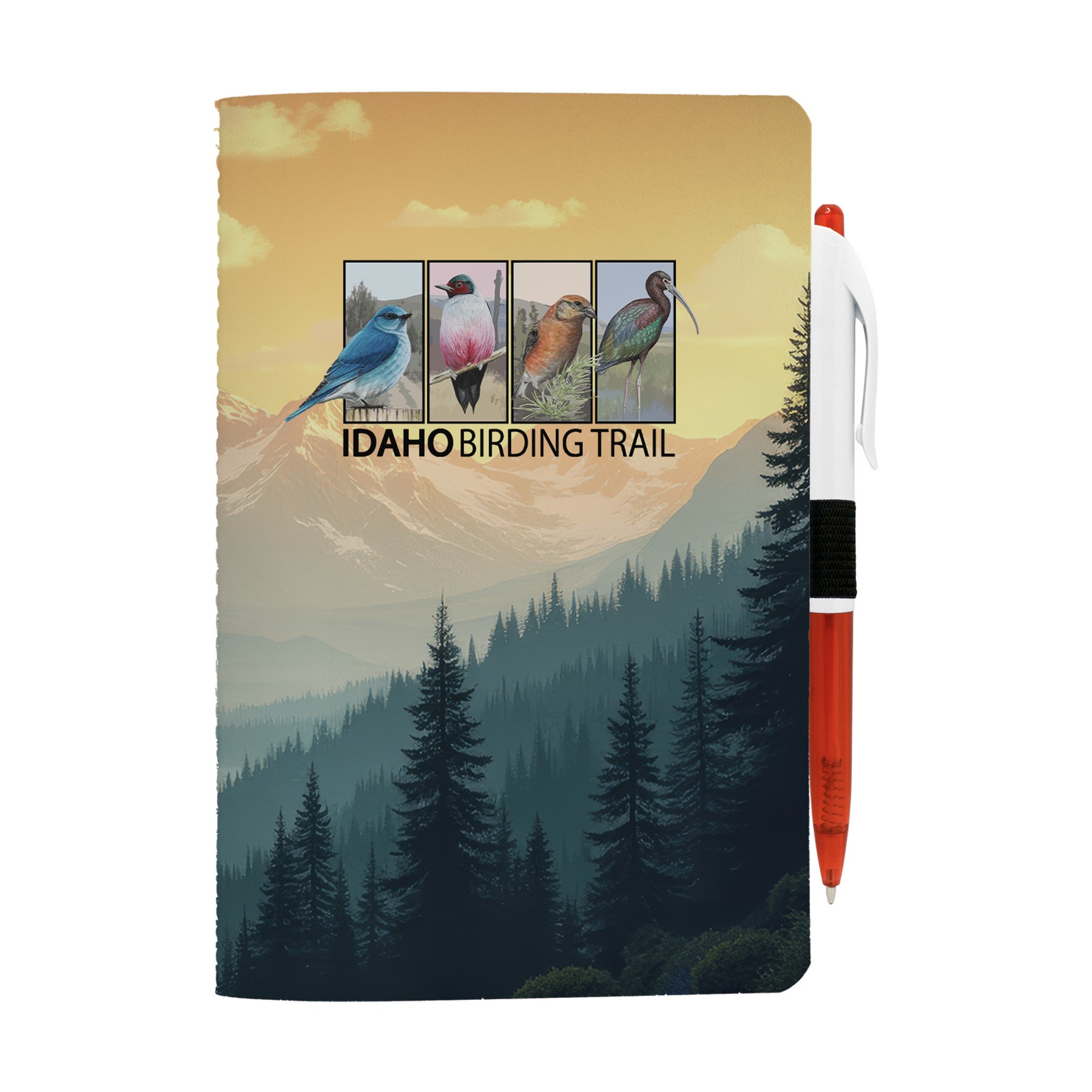 5" x 7" Sewn Paper Cover Notebook with Pen 1