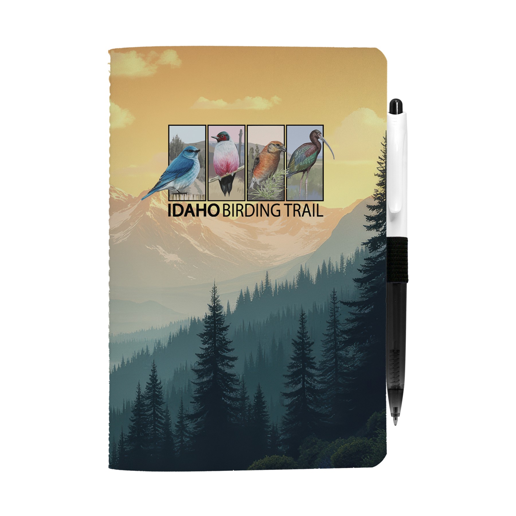 5" x 7" Sewn Paper Cover Notebook with Pen 1