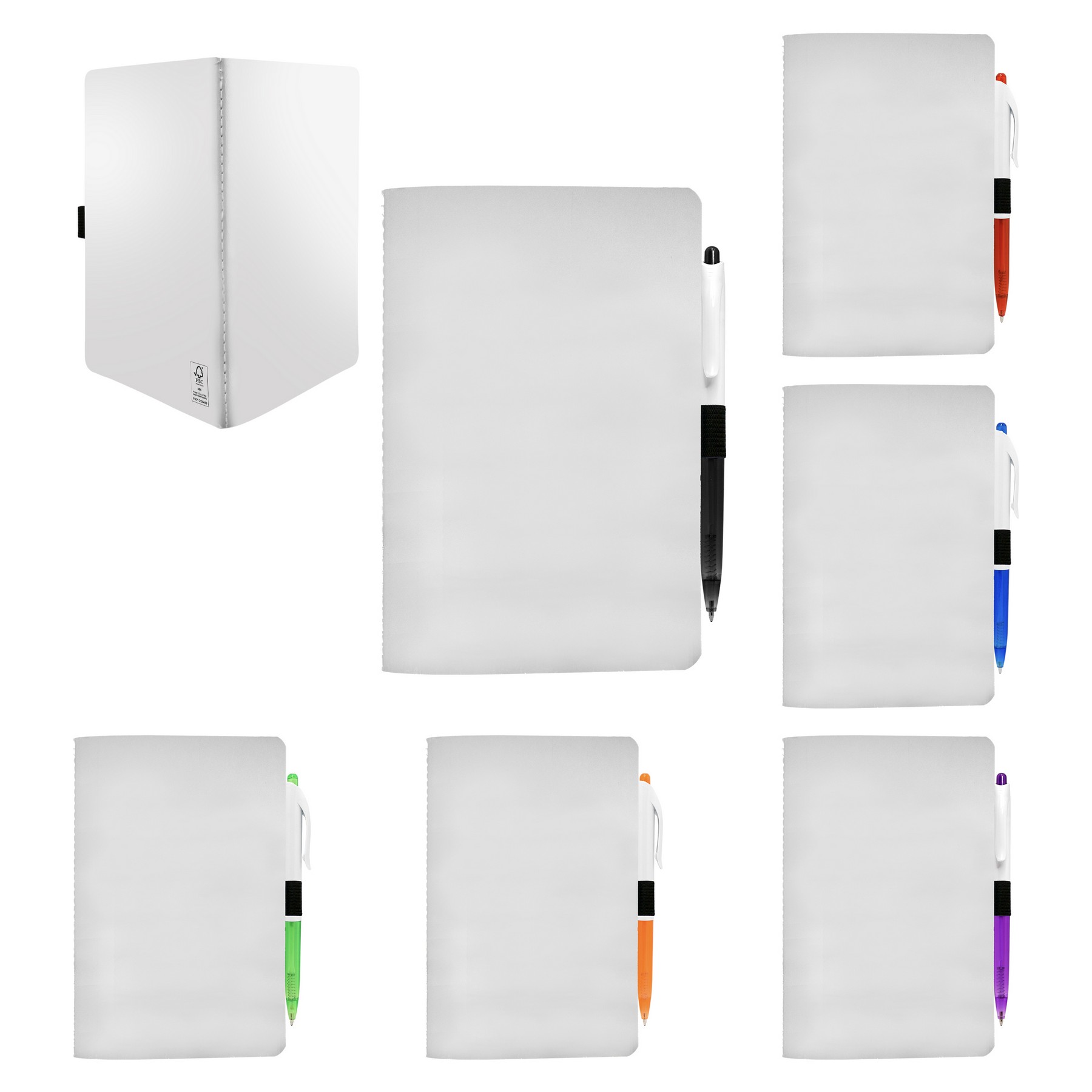 5" x 7" Sewn Paper Cover Notebook with Pen 1
