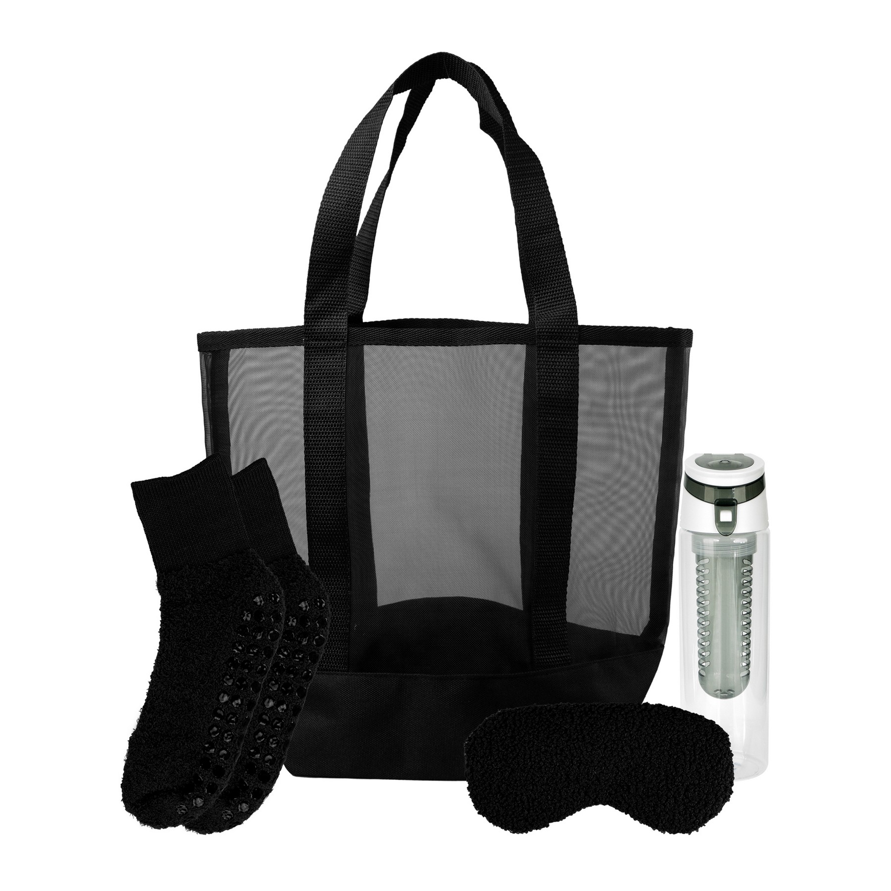 Mesh Fuzzy Beach Bag Set 1