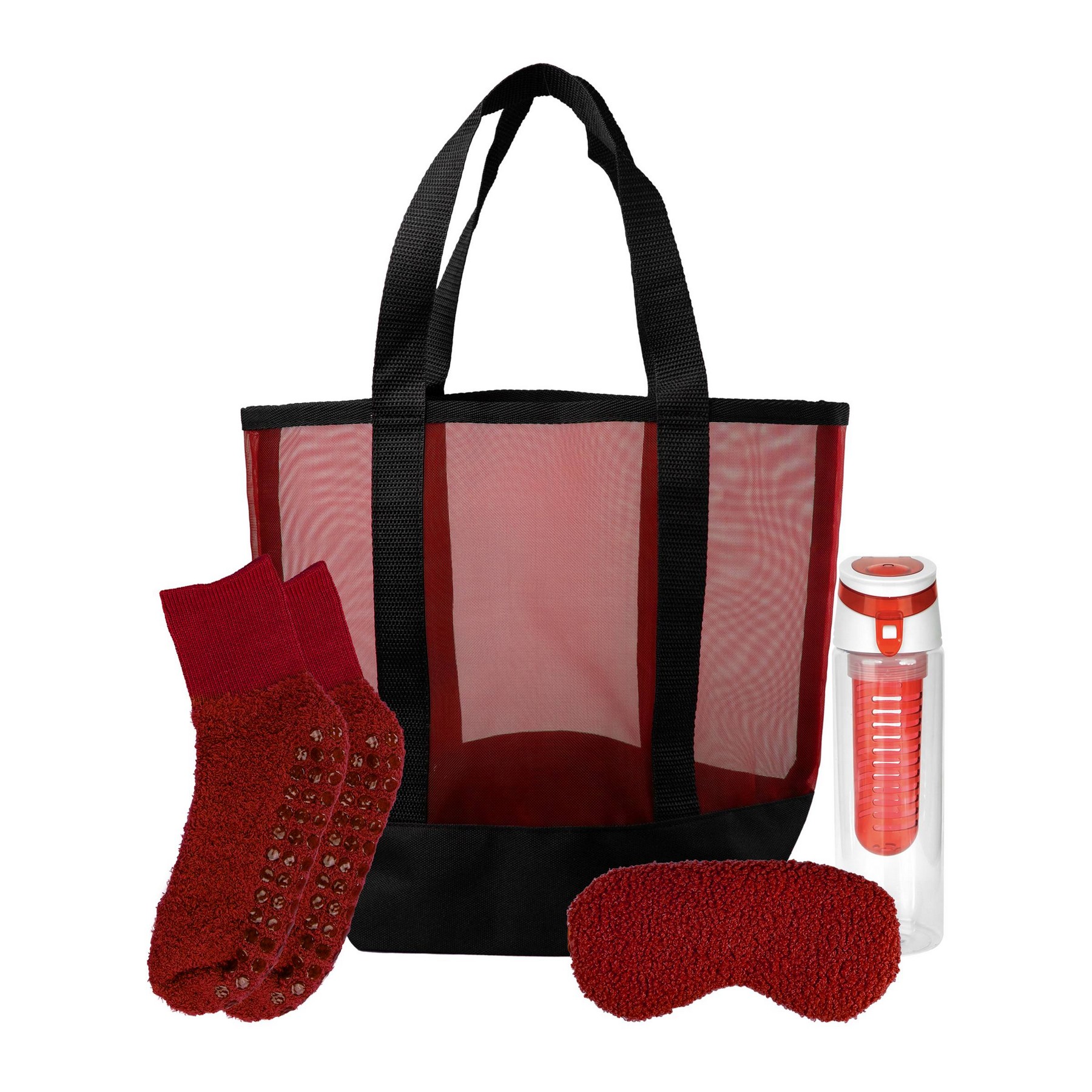 Mesh Fuzzy Beach Bag Set 1