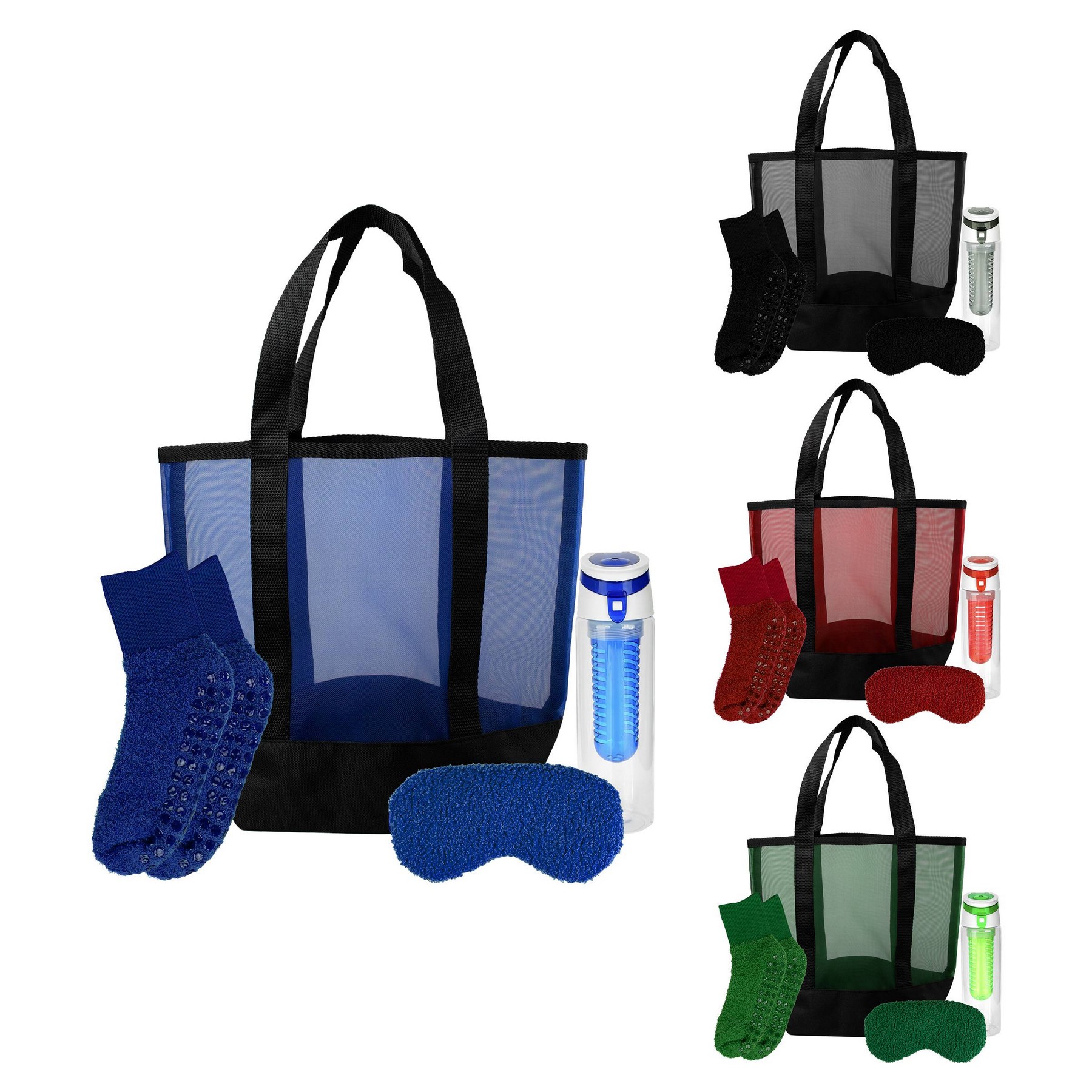 Mesh Fuzzy Beach Bag Set 1
