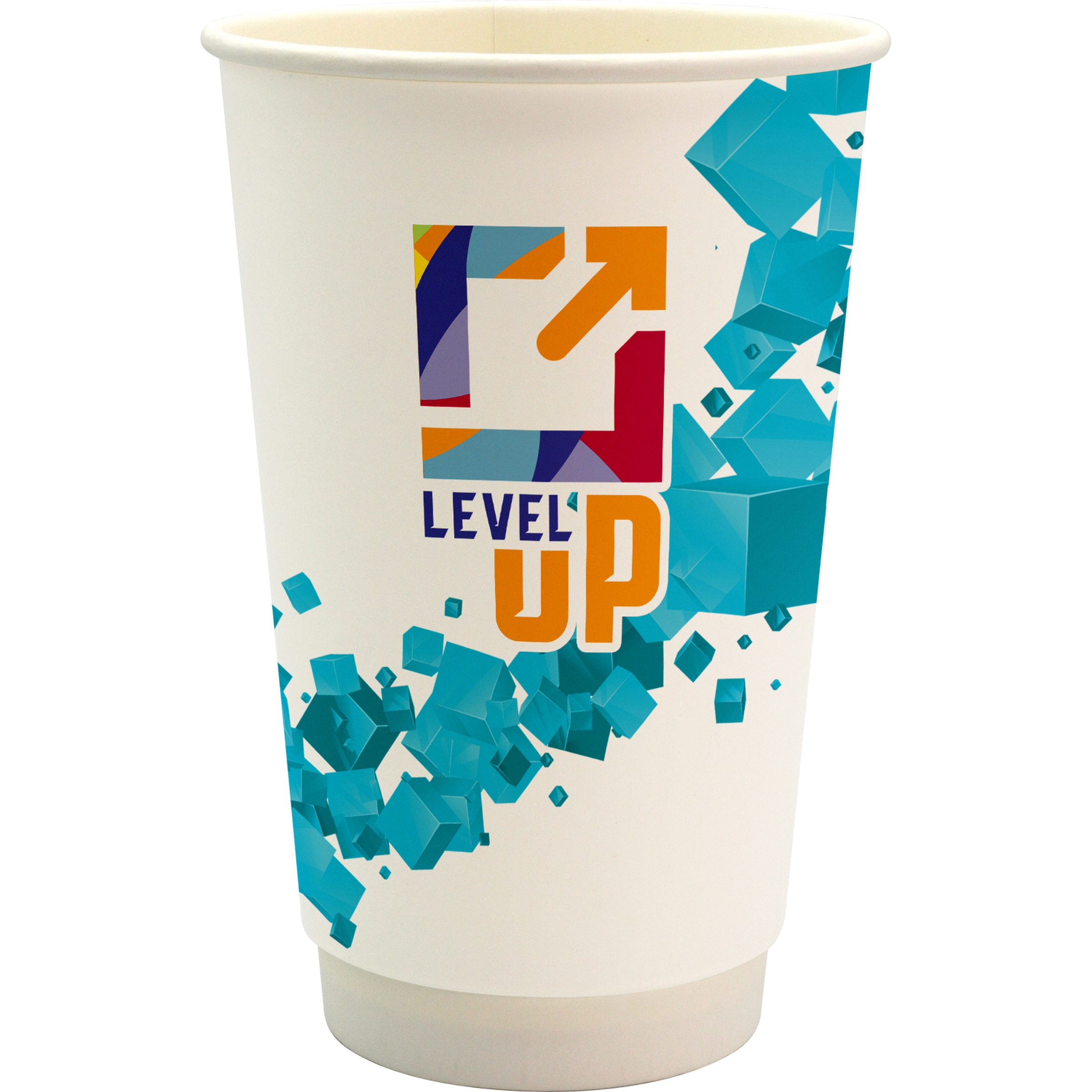 16 oz. Full Color Floating Cube Paper Cup 1