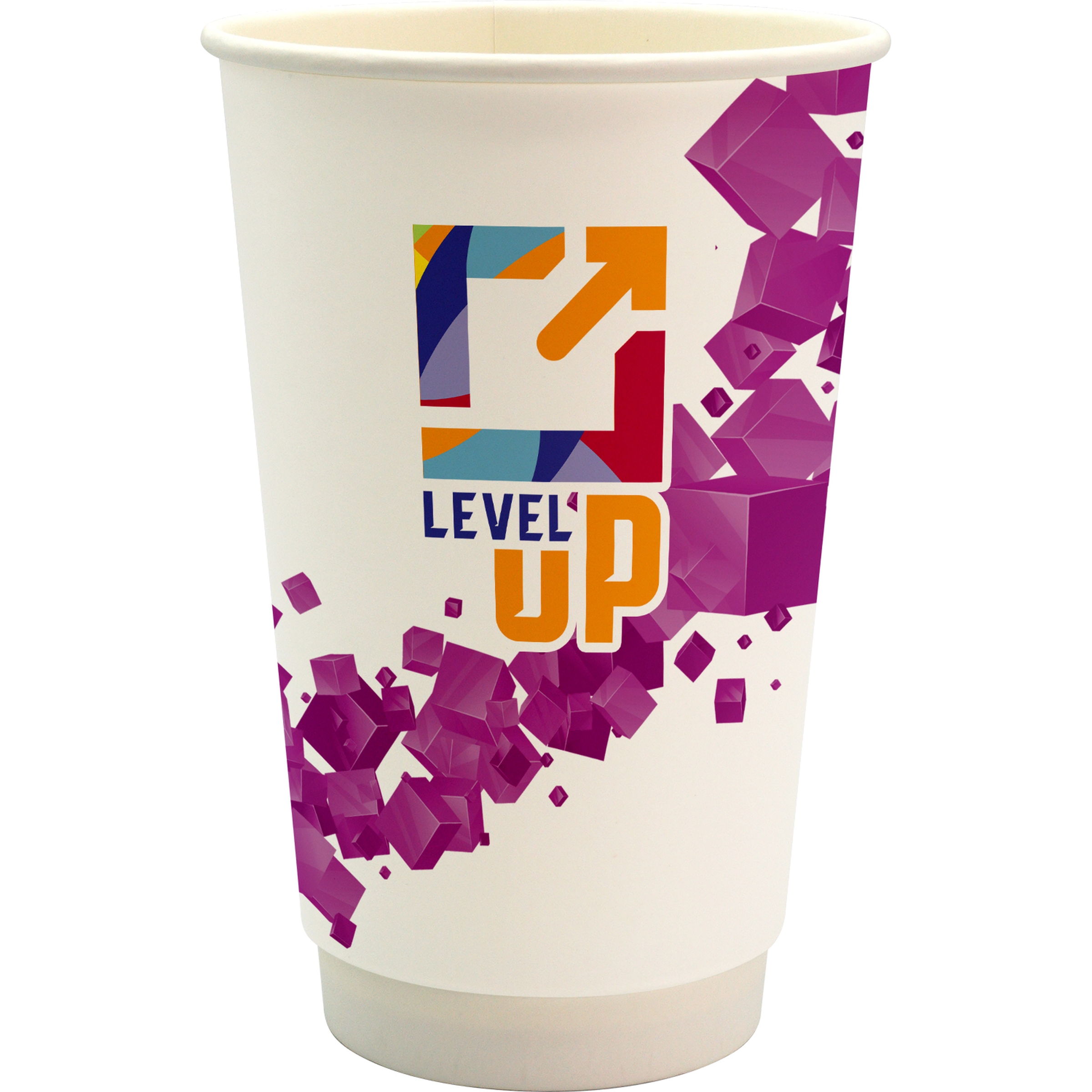 16 oz. Full Color Floating Cube Paper Cup 1