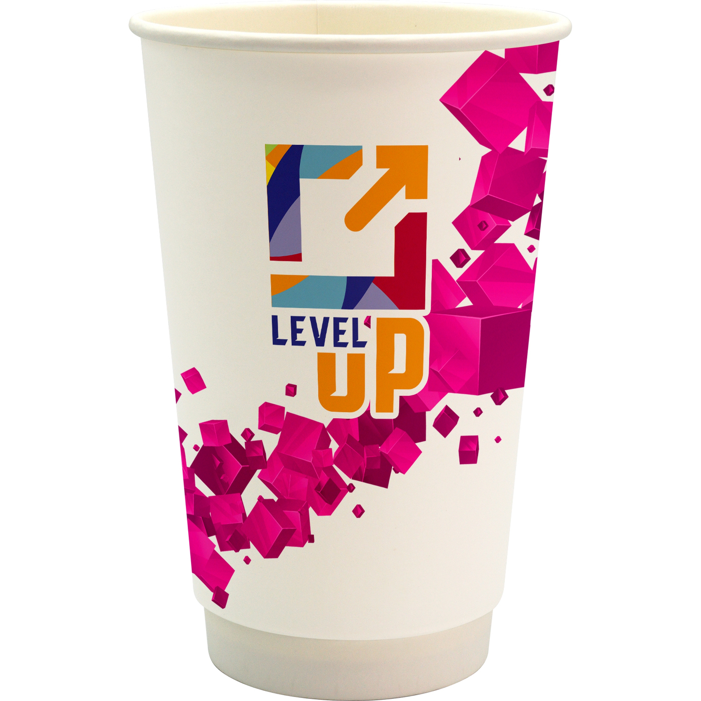 16 oz. Full Color Floating Cube Paper Cup 1