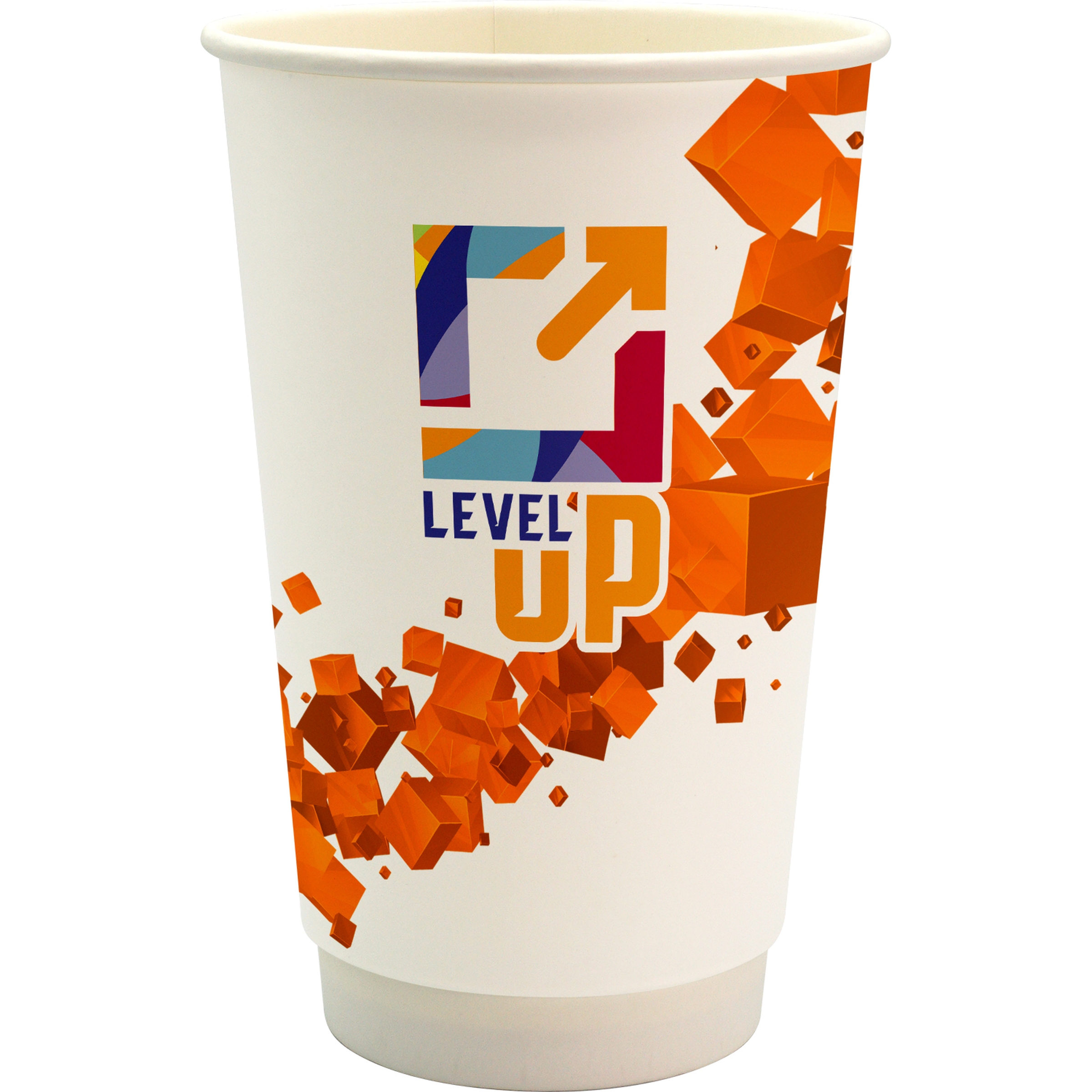 16 oz. Full Color Floating Cube Paper Cup 1