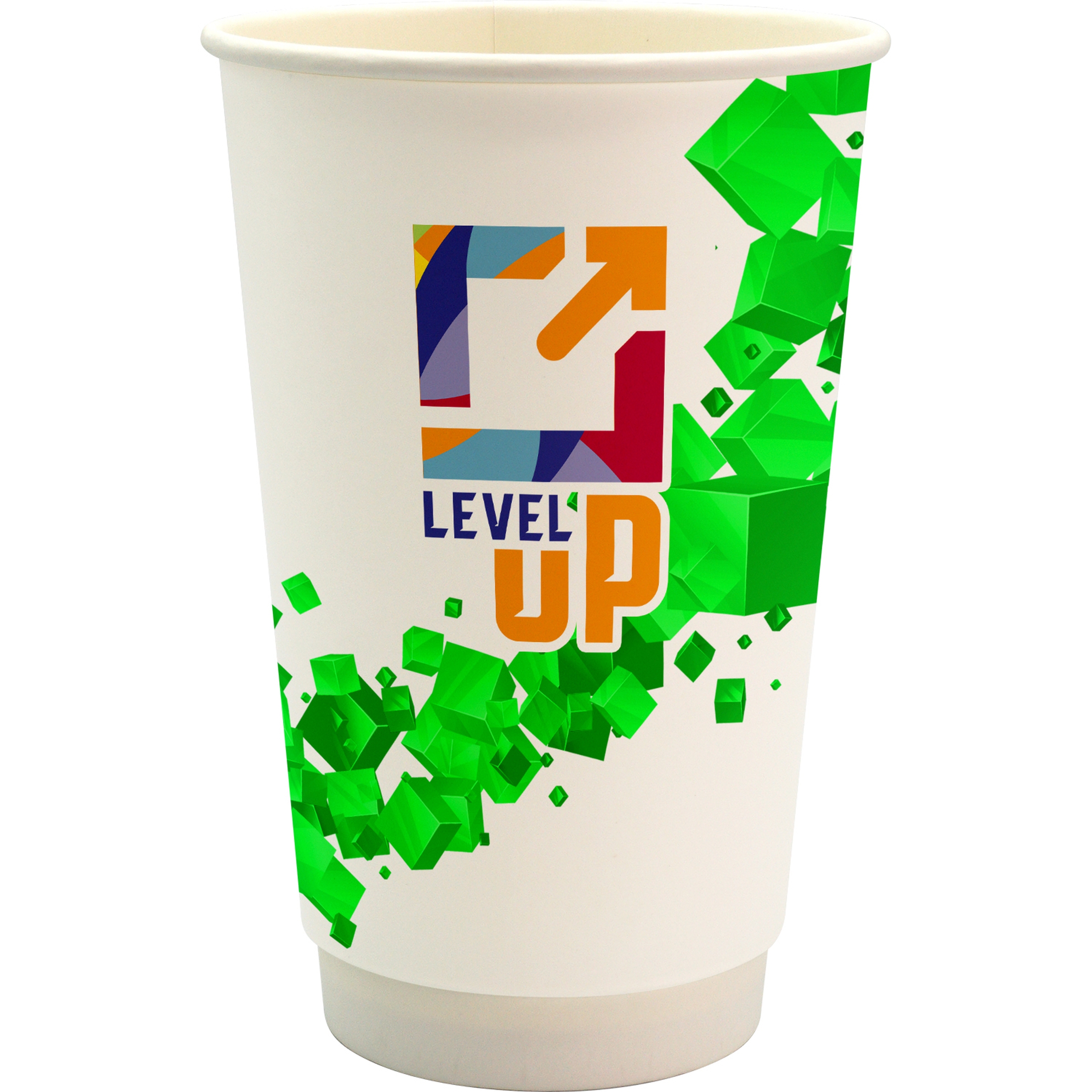 16 oz. Full Color Floating Cube Paper Cup 1