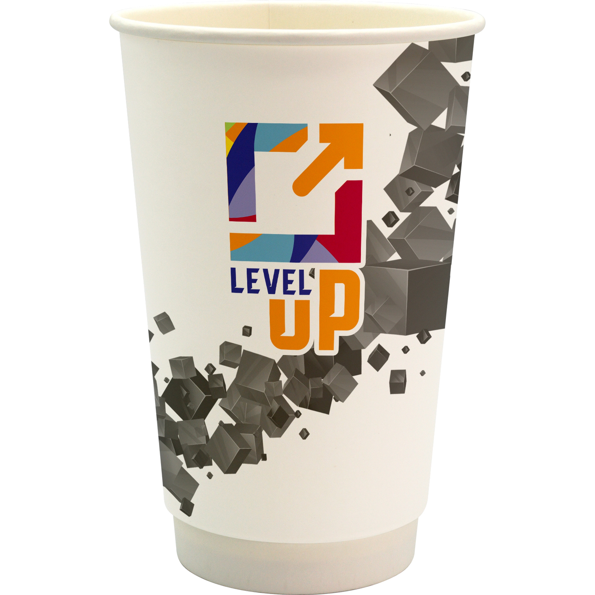 16 oz. Full Color Floating Cube Paper Cup 1