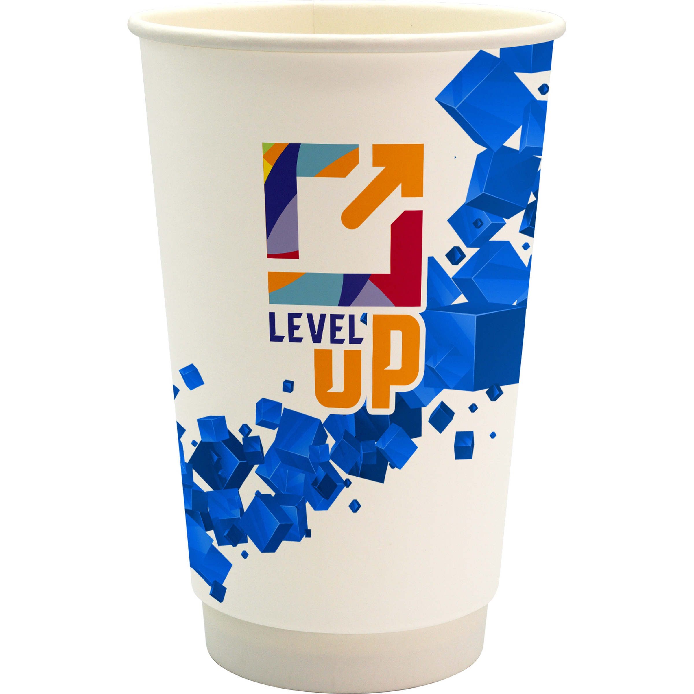 16 oz. Full Color Floating Cube Paper Cup 1