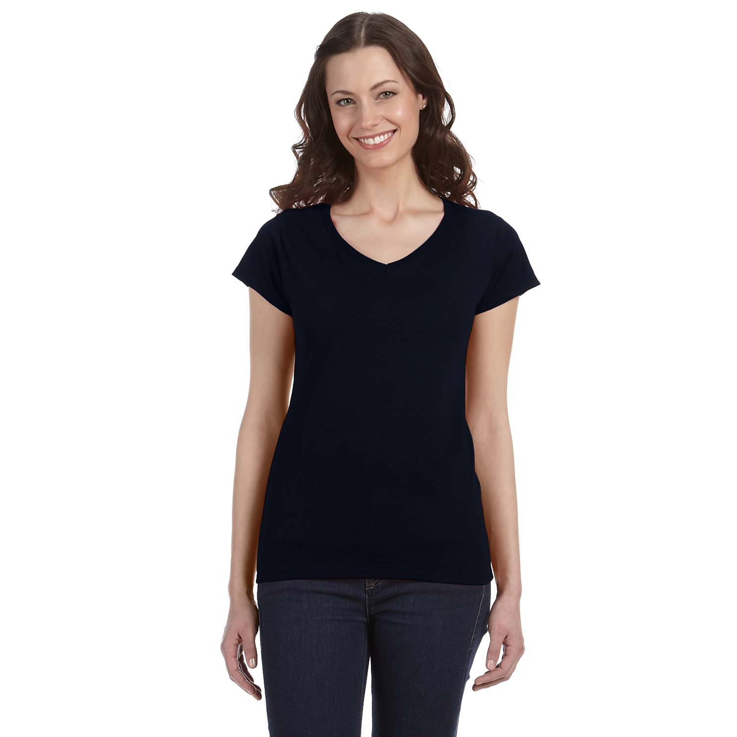 Gildan® Ladies' Softstlye 4.5 Oz Fitted V-Neck T-Shirt 2