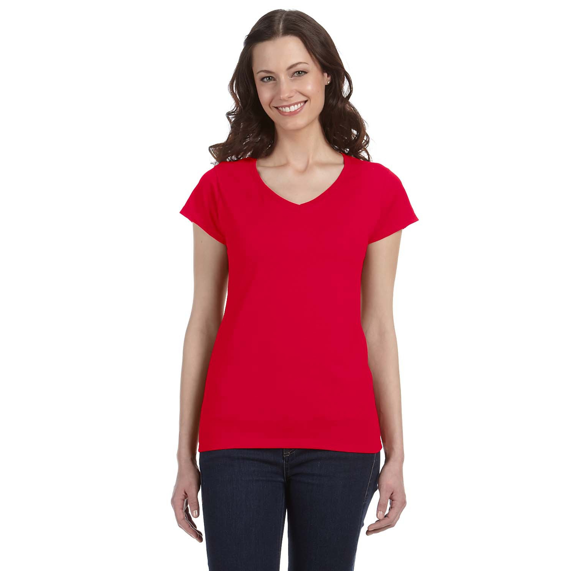 Gildan® Ladies' Softstlye 4.5 Oz Fitted V-Neck T-Shirt 2