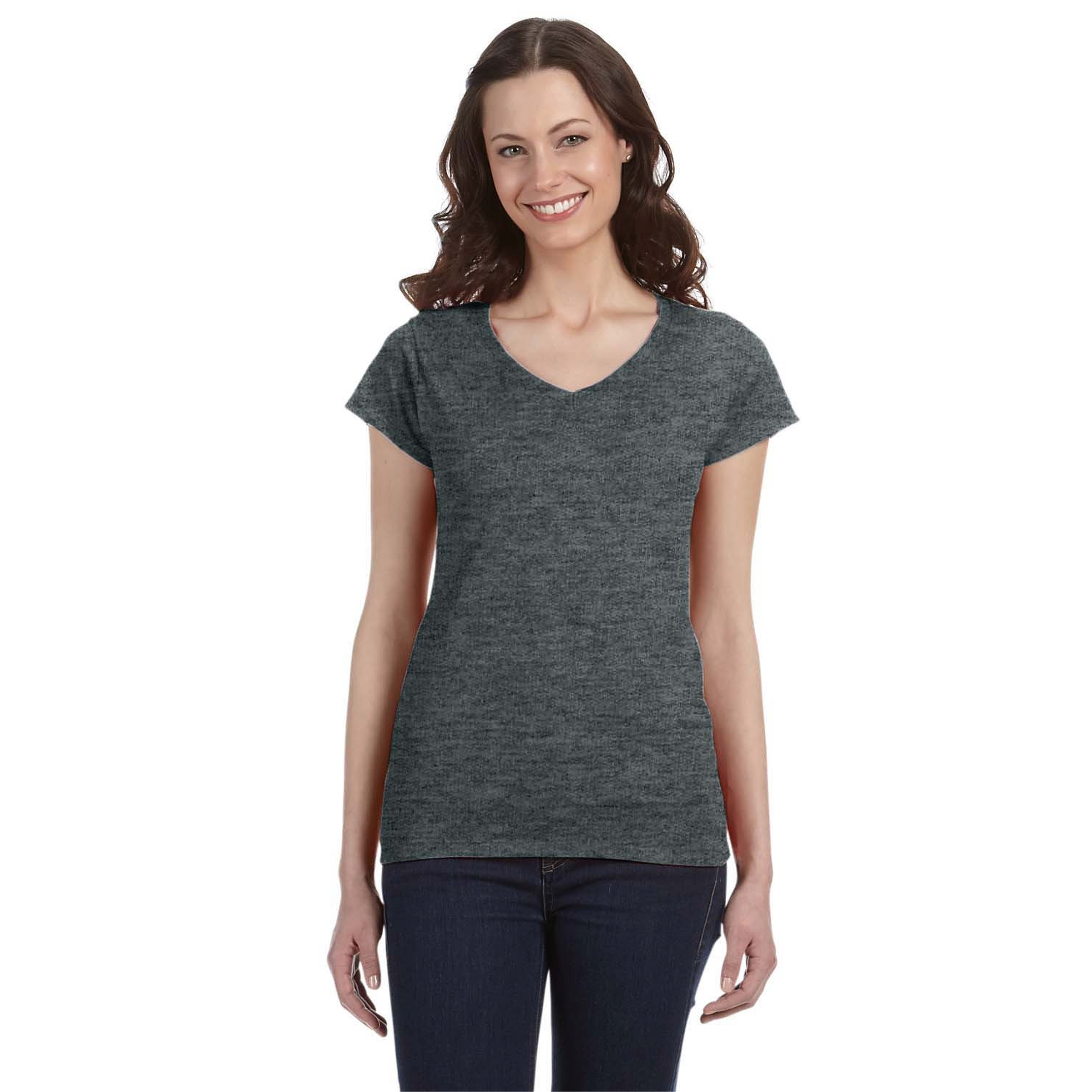 Gildan® Ladies' Softstlye 4.5 Oz Fitted V-Neck T-Shirt 2
