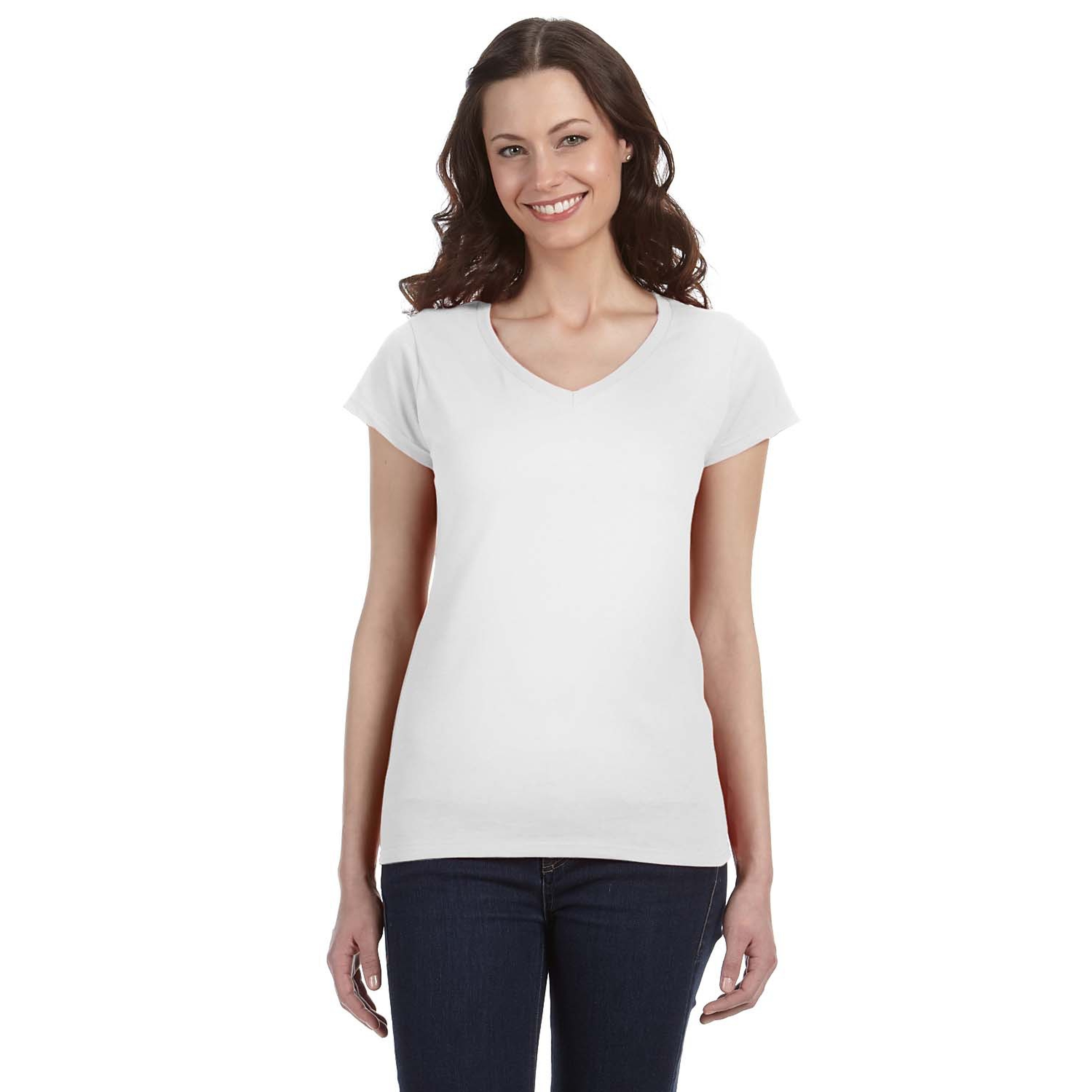 Gildan® Ladies' Softstlye 4.5 Oz Fitted V-Neck T-Shirt 2