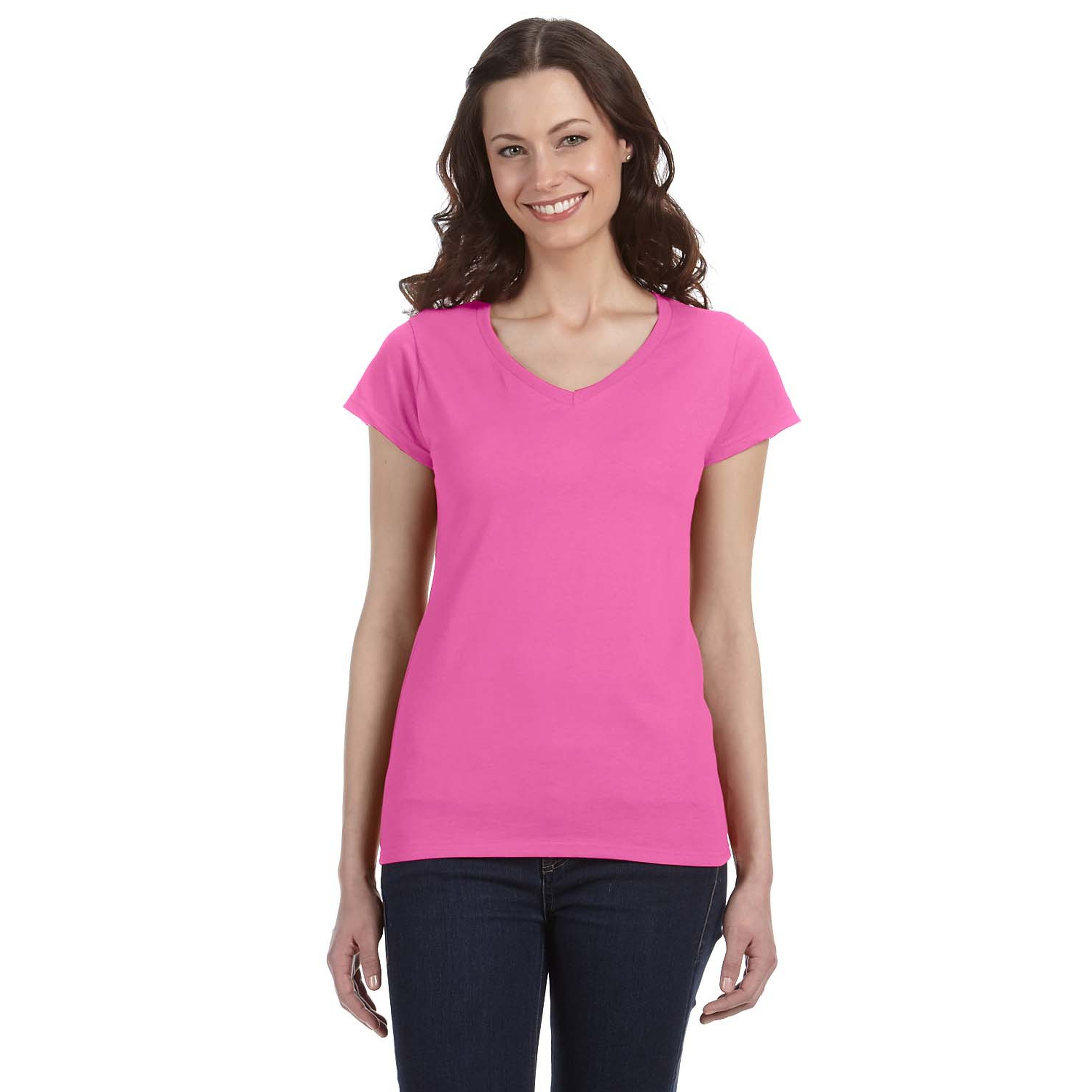 Gildan® Ladies' Softstlye 4.5 Oz Fitted V-Neck T-Shirt 2