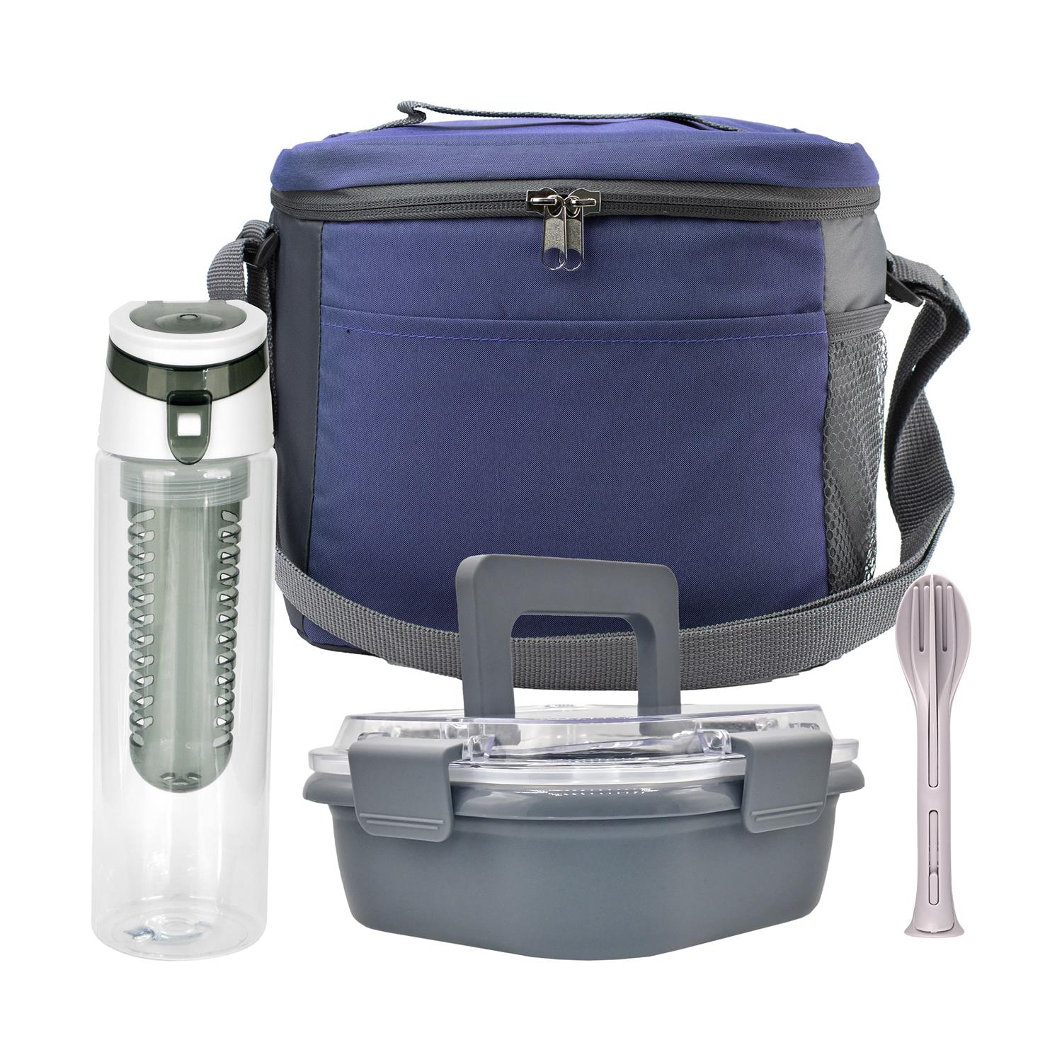 Modern Lunch Box, Bottle & Utensils Set 1