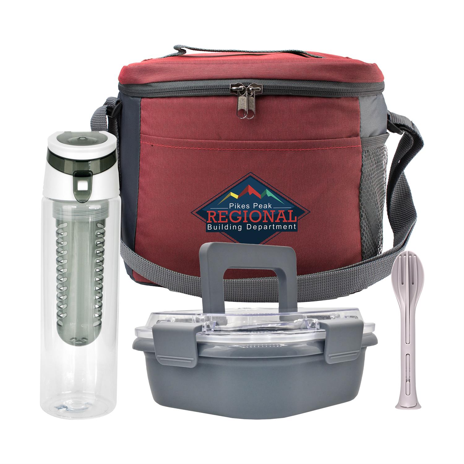 Modern Lunch Box, Bottle & Utensils Set 1