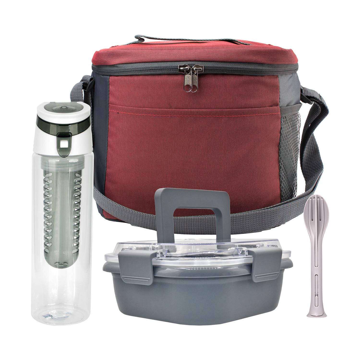 Modern Lunch Box, Bottle & Utensils Set 1