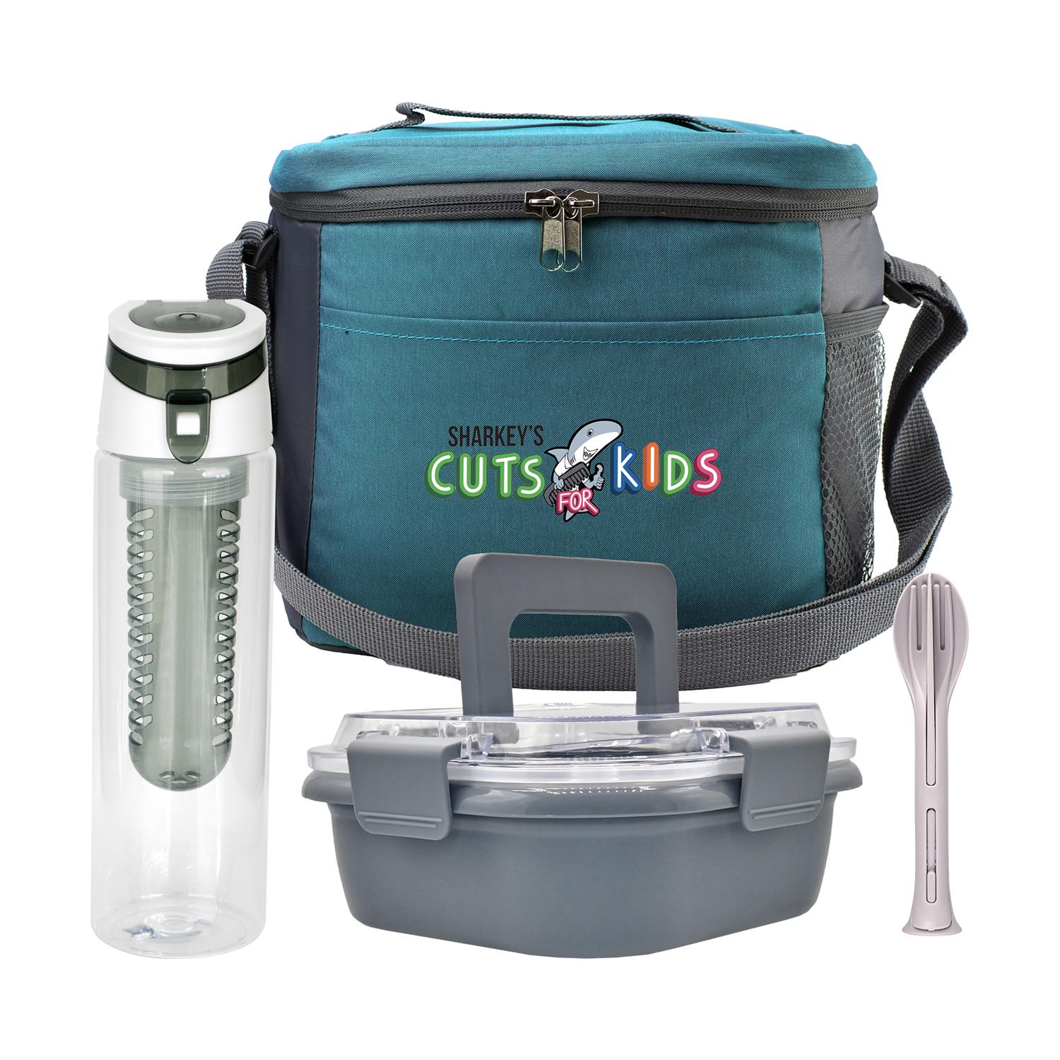 Modern Lunch Box, Bottle & Utensils Set 1