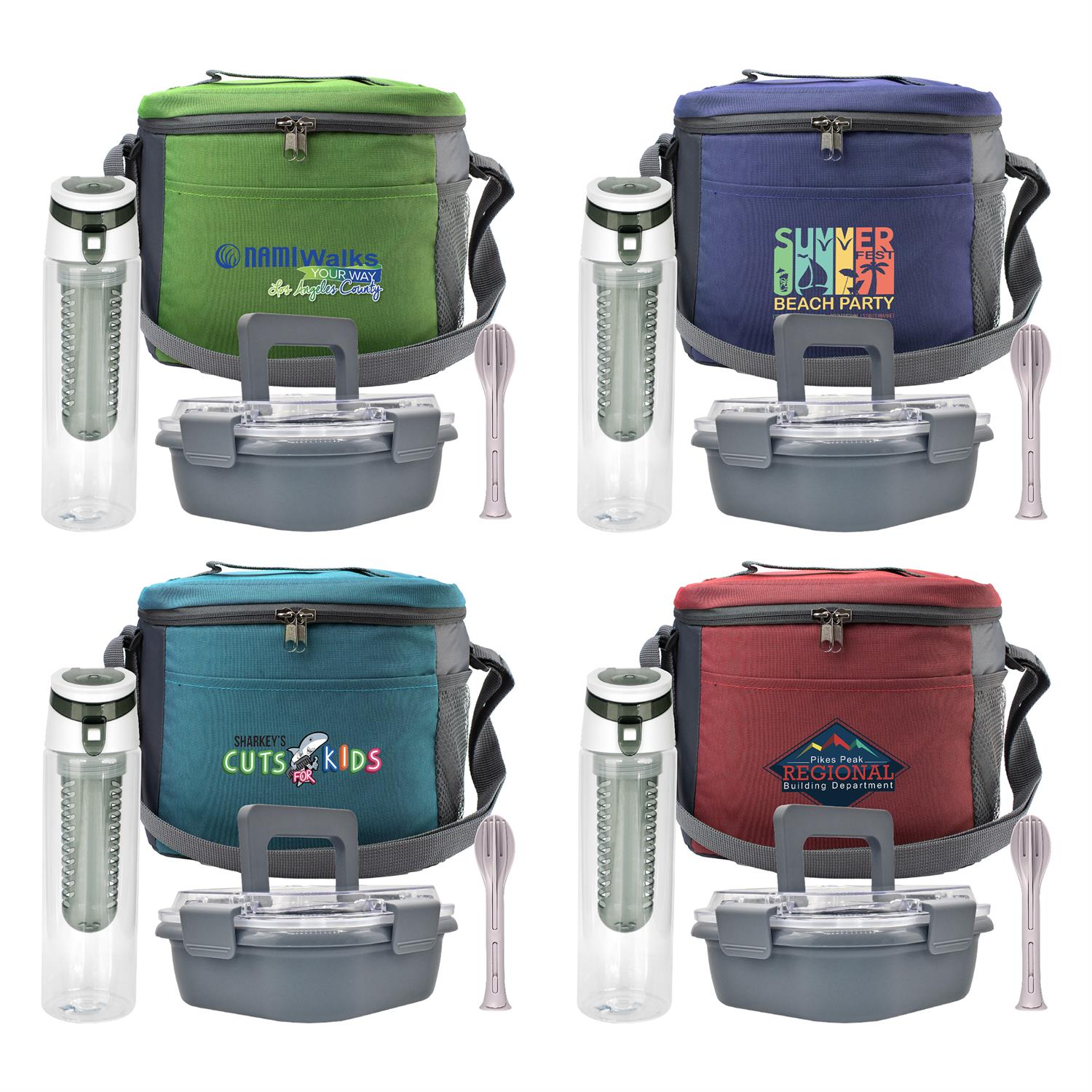 Modern Lunch Box, Bottle & Utensils Set 1