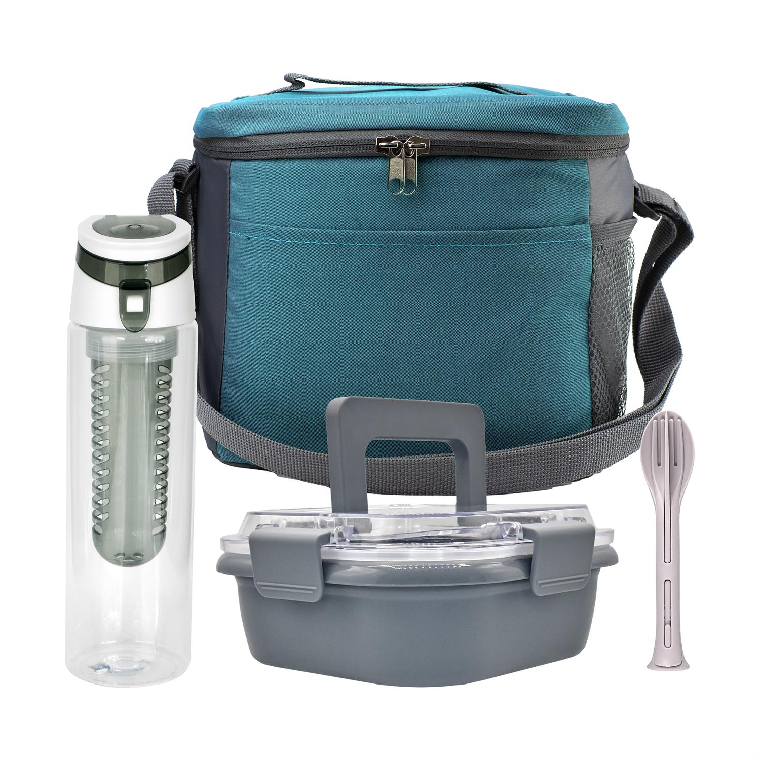 Modern Lunch Box, Bottle & Utensils Set 1