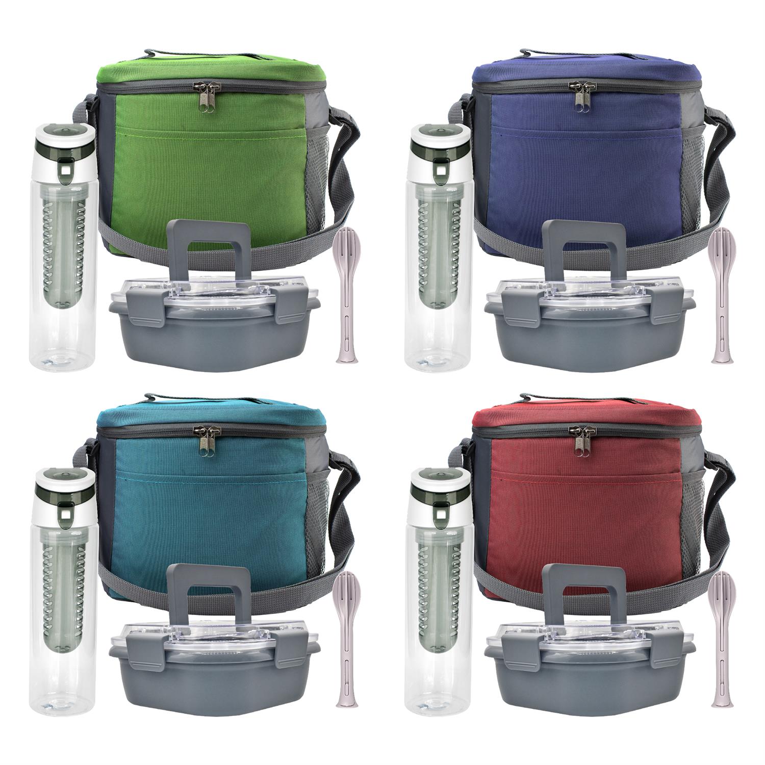 Modern Lunch Box, Bottle & Utensils Set 1