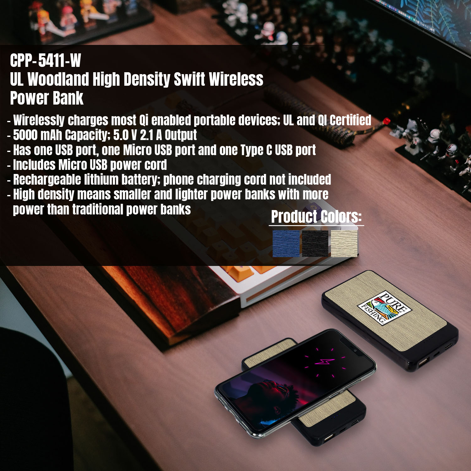 UL Woodland High Density Swift Wireless Power Bank 1