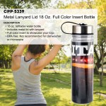 Metal Lanyard Lid 18 oz. Full Color Insert Bottle - Lifestyle Metal Lanyard Lid 18 oz. Full Color Insert Bottle - Lifestyle
