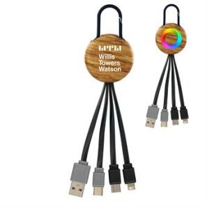 Wood Grain Clip Dual Input 3 in 1 Charging Cable 1 Wood Grain Clip Dual Input 3 in 1 Charging Cable 1