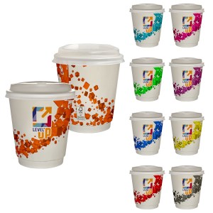 10 oz. Full Color Floating Cubes Insulated Paper Cup With Lid 1 10 oz. Full Color Floating Cubes Insulated Paper Cup With Lid 1