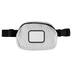 RPET Fuzzy Fanny Pack - White Blank RPET Fuzzy Fanny Pack - White Blank