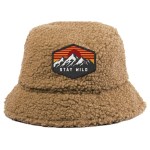 Fuzzy RPET Bucket Hat - Brown Logo Fuzzy RPET Bucket Hat - Brown Logo