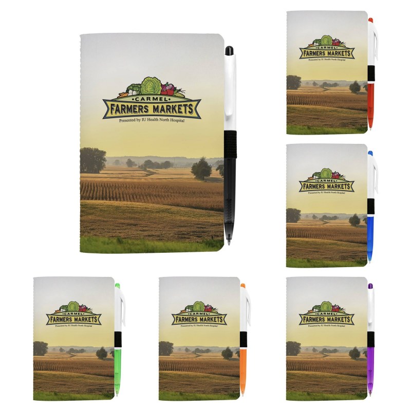 4" X 6" Sewn Paper Cover Notebook with Pen 1 4" X 6" Sewn Paper Cover Notebook with Pen 1
