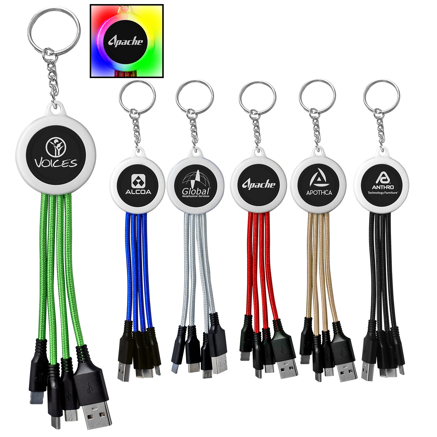 Light Up Logo Keychain Cable 1