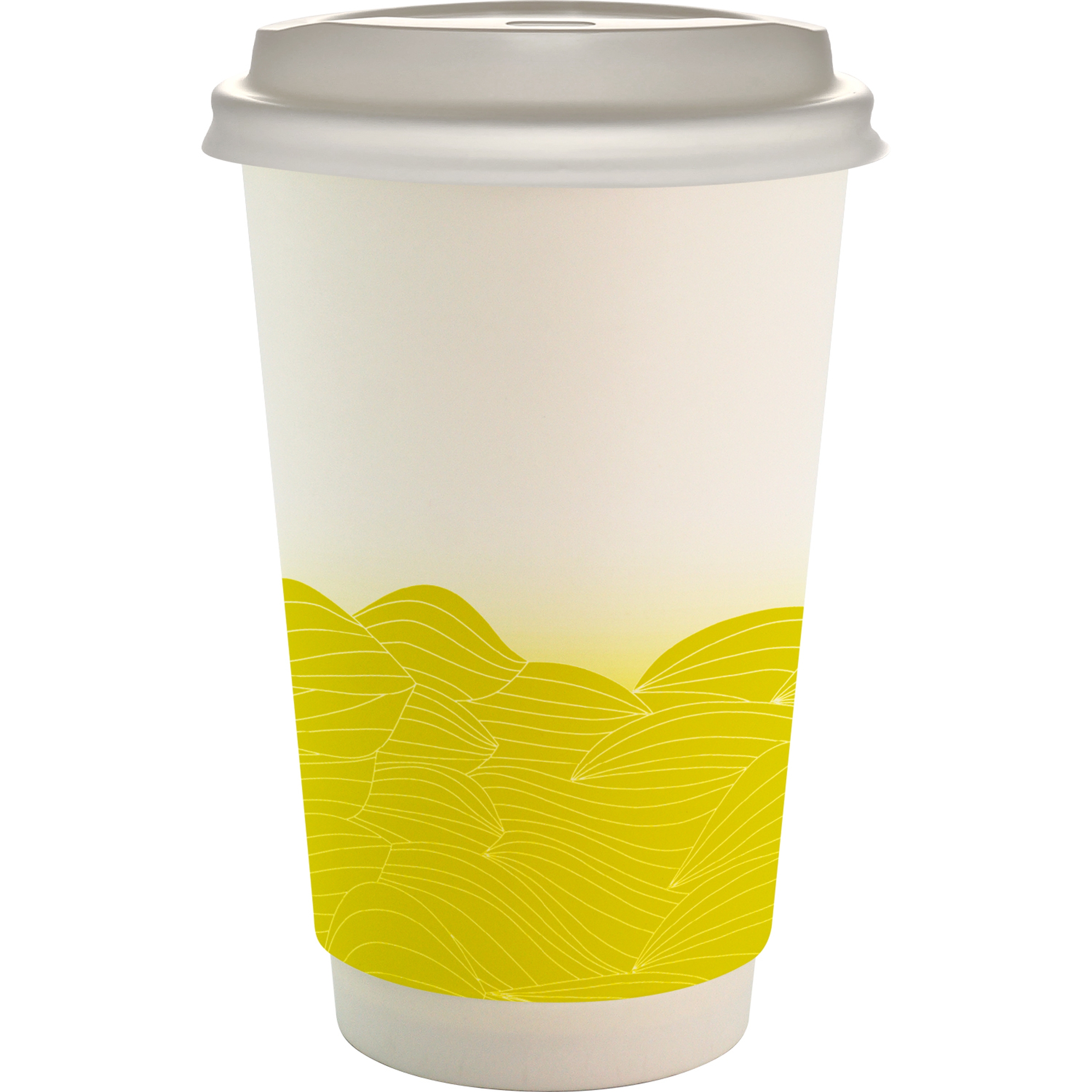 16 oz. Full Color Turbulent Waves Paper Cup With Lid 1