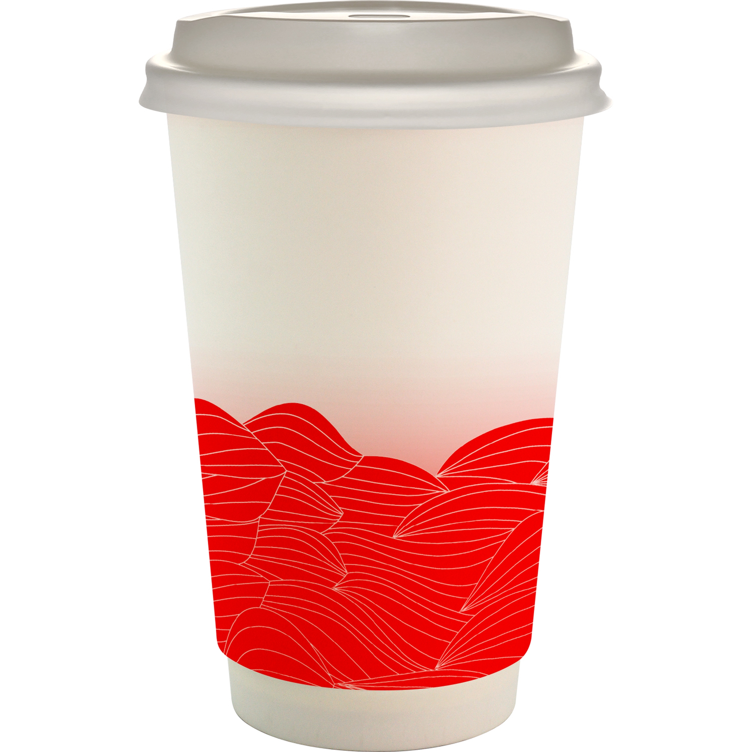 16 oz. Full Color Turbulent Waves Paper Cup With Lid 1
