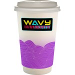 16 oz. Full Color Turbulent Waves Paper Cup With Lid - purple 16 oz. Full Color Turbulent Waves Paper Cup With Lid - purple