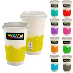 16 oz. Full Color Turbulent Waves Paper Cup With Lid 1 16 oz. Full Color Turbulent Waves Paper Cup With Lid 1