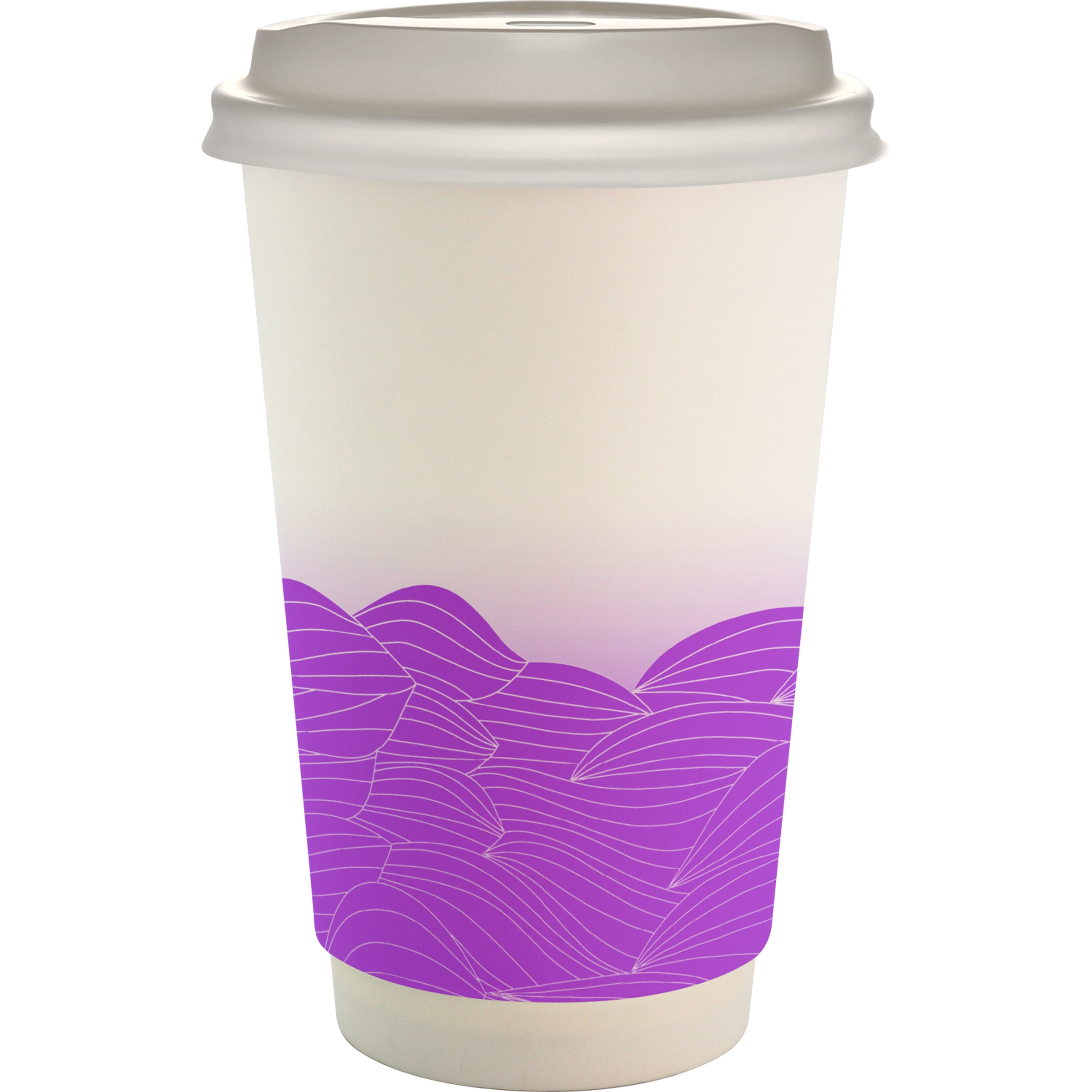 16 oz. Full Color Turbulent Waves Paper Cup With Lid 1