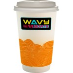 16 oz. Full Color Turbulent Waves Paper Cup With Lid - orange 16 oz. Full Color Turbulent Waves Paper Cup With Lid - orange