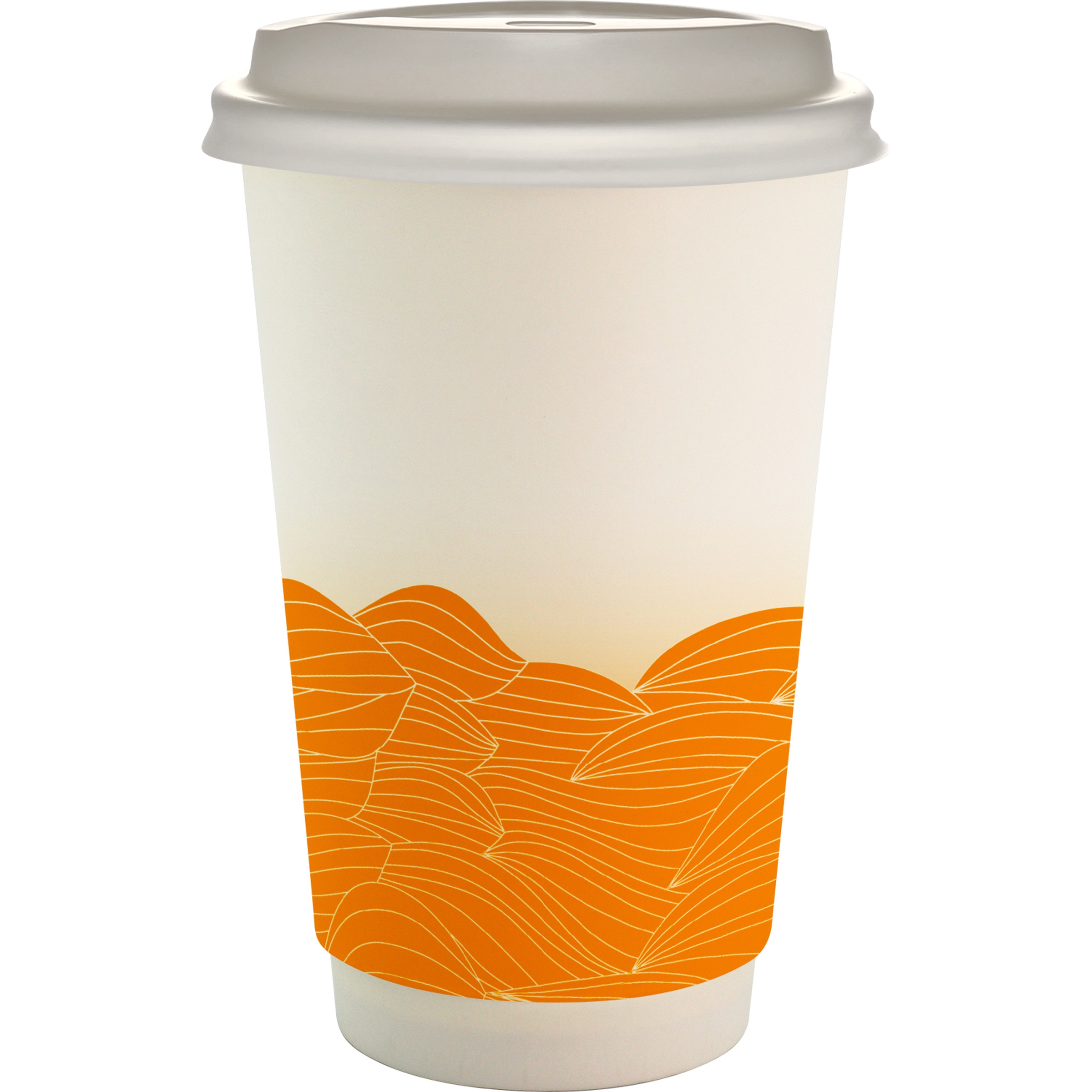 16 oz. Full Color Turbulent Waves Paper Cup With Lid 1