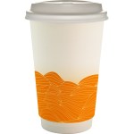 16 oz. Full Color Turbulent Waves Paper Cup With Lid - orange 16 oz. Full Color Turbulent Waves Paper Cup With Lid - orange