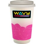 16 oz. Full Color Turbulent Waves Paper Cup With Lid - pink 16 oz. Full Color Turbulent Waves Paper Cup With Lid - pink
