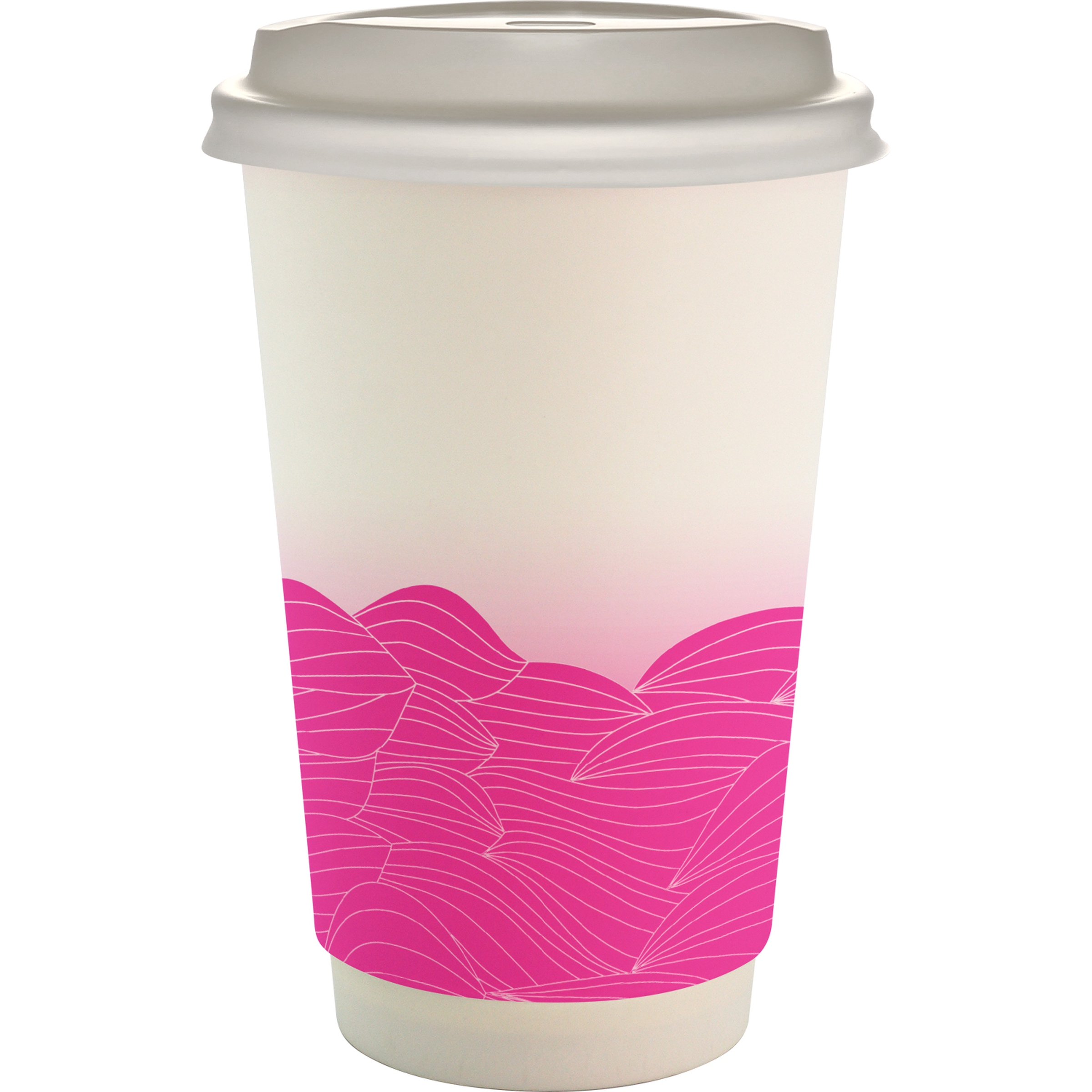 16 oz. Full Color Turbulent Waves Paper Cup With Lid 1