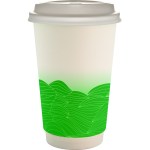 16 oz. Full Color Turbulent Waves Paper Cup With Lid - green 16 oz. Full Color Turbulent Waves Paper Cup With Lid - green