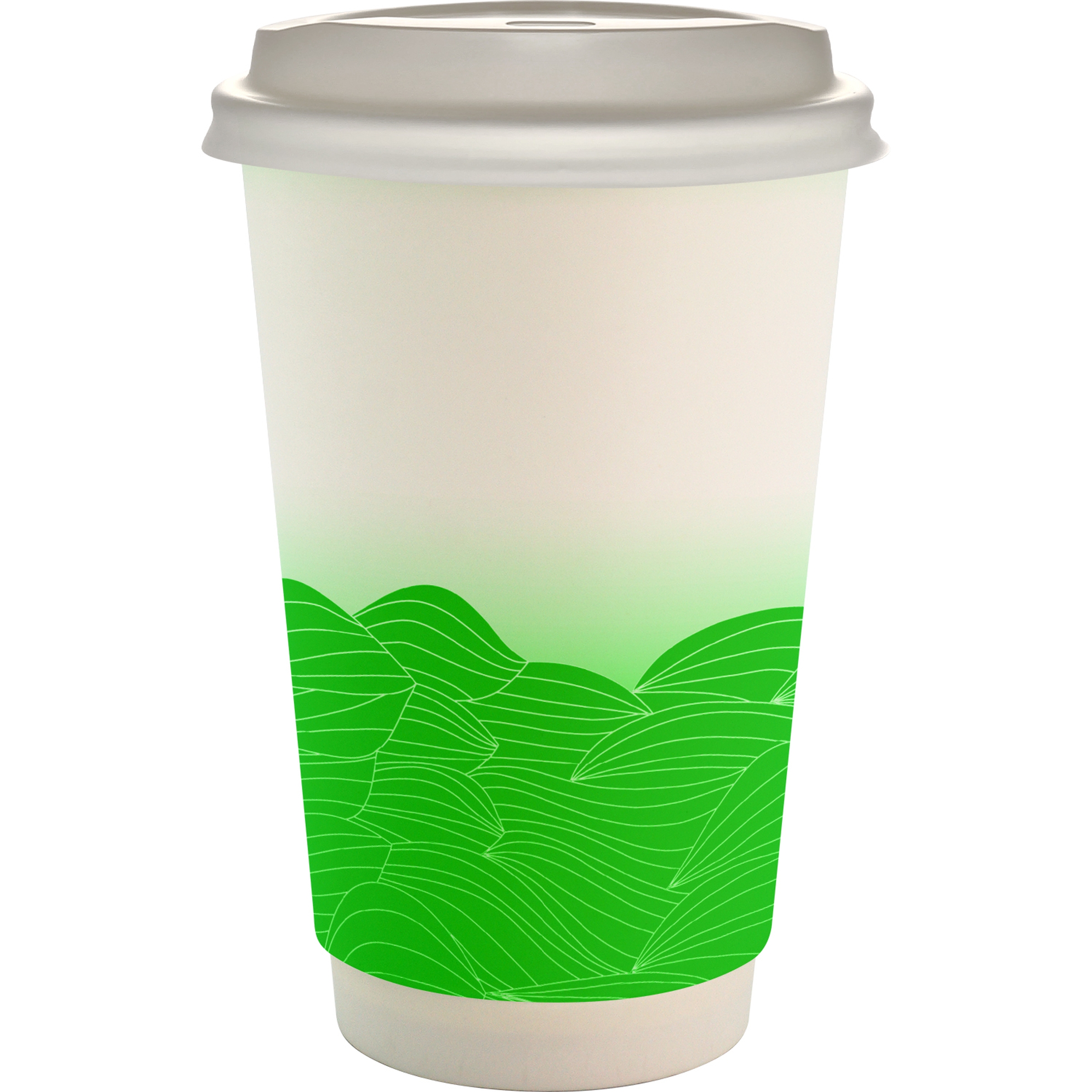 16 oz. Full Color Turbulent Waves Paper Cup With Lid 1