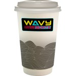 16 oz. Full Color Turbulent Waves Paper Cup With Lid - gray 16 oz. Full Color Turbulent Waves Paper Cup With Lid - gray